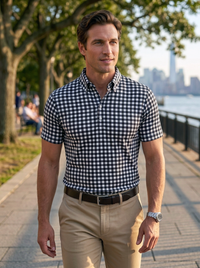 The James Polo - Black & White Gingham